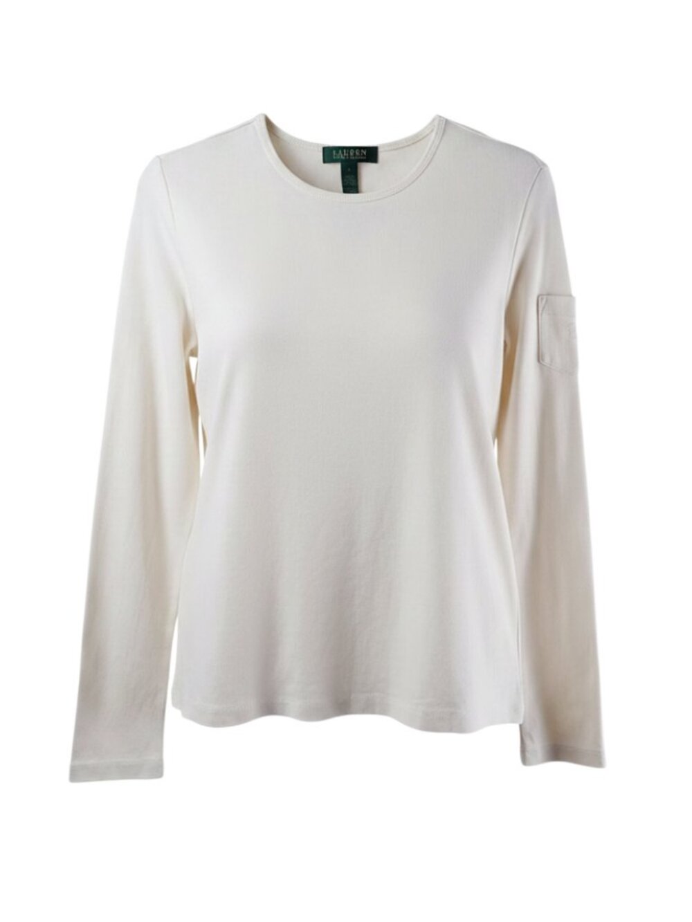 Lauren Ralph Lauren Long Sleeve Cotton Knit Tee